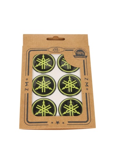 YAMAHA Koruma Takozu Damla Etiket Sticker Ø39 mm SİYAH-SARI