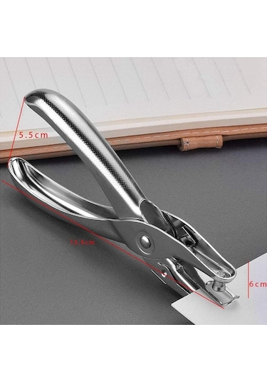 Ccgloball Adet Tek Delik Zımba El Tek Yuvarlak Kağıt Pense Zımba Zımba Tek Delik Krom Metal Delici Kağıt Kartı Için