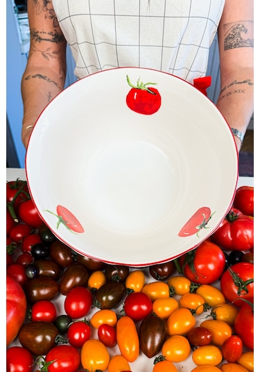Rakle x Bengi Kurtcebe Pomodoro Stoneware Salata Kasesi 25 cm