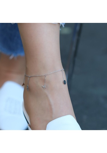 Şans Figürlü Gümüş Halhal Gümüş