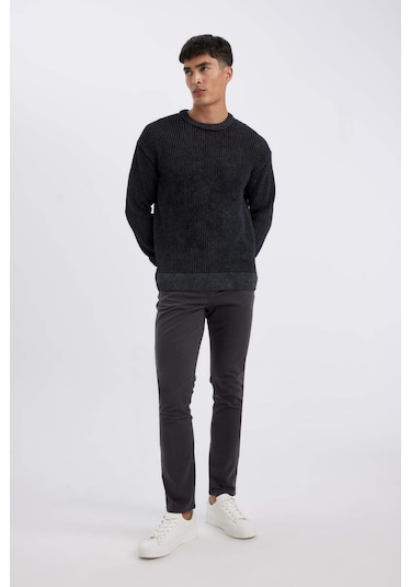 Defacto Chino Kanvas Pantolon Slim Fit Dar Kesim Pamuklu Esnek Dar Paça C9441AX24AUAR9 Antrasit Defacto Chino Kanvas Pantolon Slim Fit Dar Kesim Pamuklu Esnek Dar Paça C9441AX24AUAR9 Antrasit