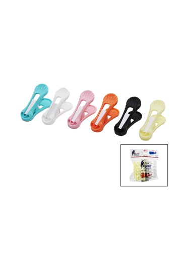 12pcs Yaysız Plastik Renkli Mandal 4767 - Net2342-7648 Çok Renkli