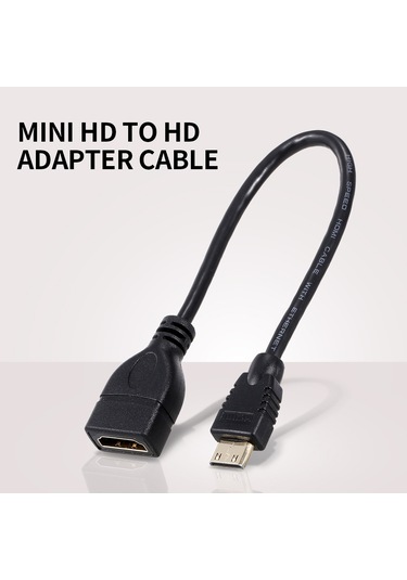 Maiyame Projeksiyon Mini Hd'den Hd'ye Kablo Mini Hd Erkekten Hd Dişi Adaptör Kablosu Hd 1080p Çözünürlük K Siyah