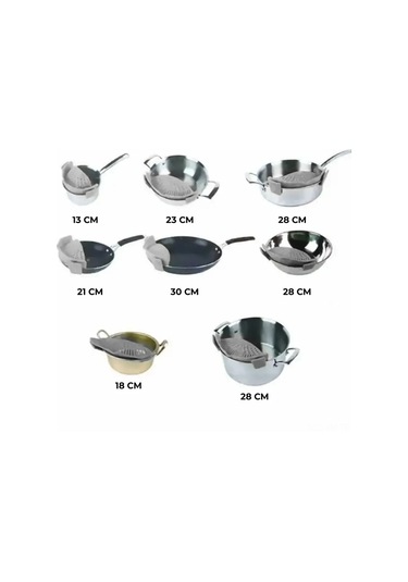 Ximistore9 Evde Makarna Ve Sebzeler İçin Silikon Süzgeç, Tencere Kenarı Sızıntı Önleyici, Hızlı Sulama Ve Filtreleme Aracı Gri