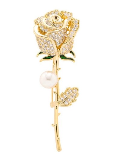 Gümüş Moda Altın Renk Gül Çiçek Broş Kadınlar İçin Zarif Çiçek Buketi Takım Elbise Ceket Broş Pins Düğün Parti Takı
