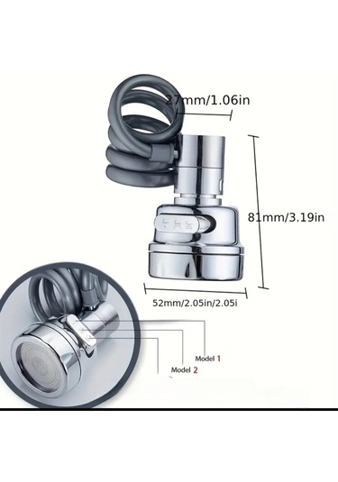 Asl223 Yaylı Uzayan 3 Fonksiyon Krom Musluk Ve Batarya Borusu