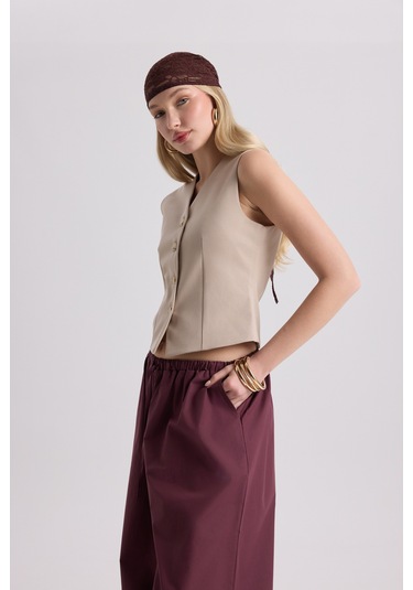 Mai Collection Mai Studios Co. Rianto Koyu Bej Kısa Yelek Koyu Bej
