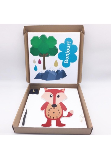 Suntek Çocuk Yatak Odası Oyun Odası İçin Güzel Karikatür Hayvan Sessiz 3D Duvar Saati Çok Renkli