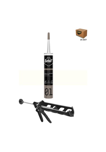 Selsil Ga Silikon 280 Gr. Beyaz 25 Adet , Plastik Tabanca Beyaz