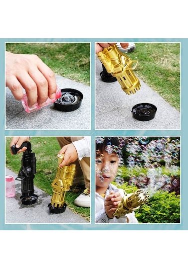 Yılbaşı Hediyeleri Çoklu Köpük Atan Köpük Tabancası Bubbles Gun Baloncuk Tabancası Pilli Köpük Makinası