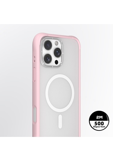 İphone Uyumlu 16 Pro Max Kılıf Magsafe Uyumlu Airbagli Youngkit Dynamic 2 Serisi Kapak Pembe