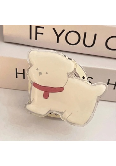 Goldenqian Kore Sevimli Karikatür Köpek Magsafe Manyetik Telefon Griptok Kavrama Tok Standı İphone 15 14 12 Kablosuz Şarj Tutucu Braketi 10 10