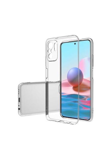 Fibaks Redmi Note 10/10s Uyumlu Kılıf Şeffaf Kamera Korumalı Esnek Renksiz Ince Silikon Kapak