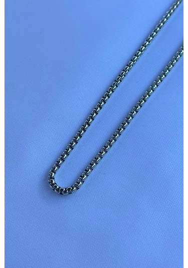 El İşçiliği Paslanmaz Çelik Zincir Erkek Kolye Metalik Gri Siyah