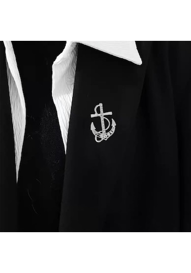 Homyl Çapa Broş Lüks Nefis Erkek Tören Aksesuarları Eşarp Dans Gümüş