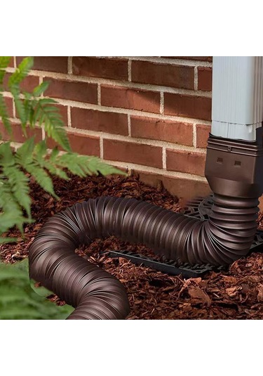 Dofolink Pe Esnek Ev Damla Suyu Akışını Uzatıcı - Genişletilebilir, Kalın Cerrahi, Villa Dışarıdaki Suyu Yönlendirici Boru, Kahverengi