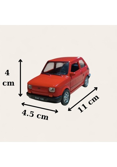 Nostaljik Metal Çek Bırak Kırmızı Fiat 126 Araba Kapılar Açılır Diğer