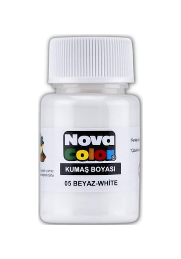 Beyaz Kumaş Boyası Tişört Çanta Tekstil Boyası 30 ml 1 Adet Nova