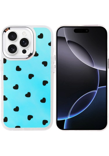 Ardemix İphone Uyumlu 16 Pro Max Kılıf Airbag Tasarımlı Ardx Hadra Kapak - Kalp Kalp