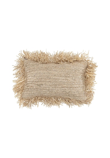 Meander El Yapımı Dekoratif Rafya Kırlent Kılıfı 30x50cm 8930 Naturel