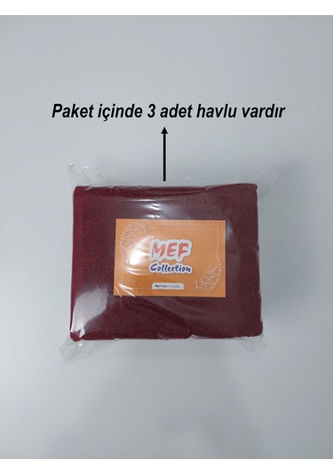 Berber Havlusu Sporcu Havlusu Yüz Havlusu Bordo 50x90 Cm 3 Lü
