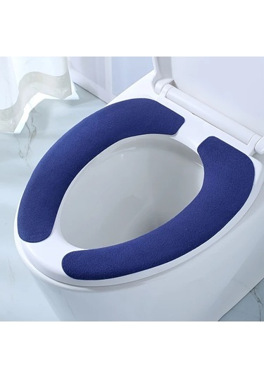 Maxaccess Yıkanabilir Tuvalet Klozet Kapağı Kışlık Sıcak Minderi Rahat Büyük Boy Mavi Mavi