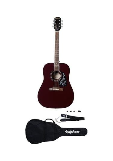 Epiphone Starling Akustik Gitar Başlangıç Paketi (Wine Red)
