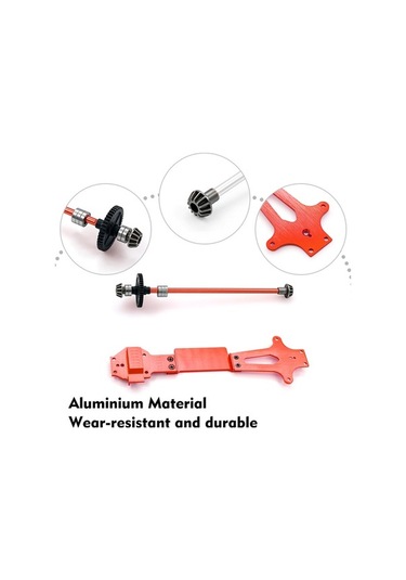 Besthome1 Wltoys 1/14 144001 İçin Alüminyum Orta Şaft Ve 2. Kat Plaka Yükseltme Kırmızı Ekipman Seti