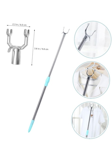 1,5 metre Teleskopik Mağaza, Tekstil Yeşil Askı Sopası 1,5metre Uzunlukta