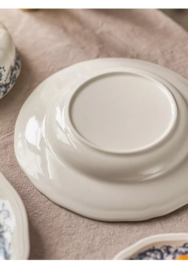 Roomi Desenli, Vintage Seramik Derin Tabak 660 Ml 202452399 Beyaz