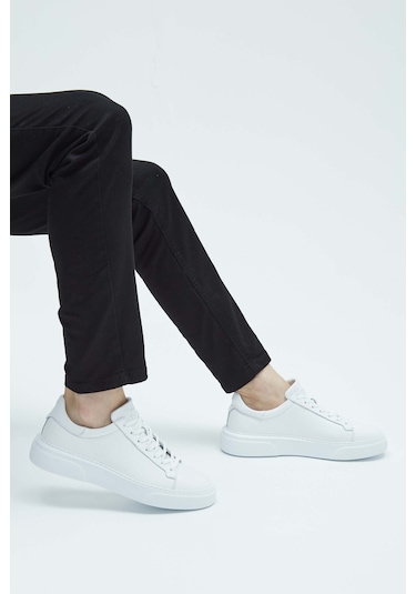 Tamer Tanca Erkek Hakiki Deri Beyaz Sneakers & Spor Ayakkabı 04 2501 Erk Ayk Y23 Beyaz Fltr Beyaz