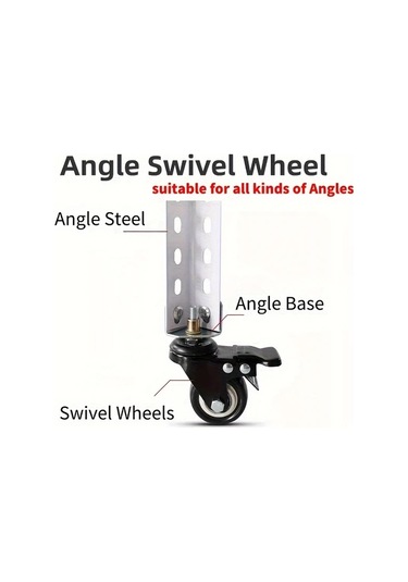 Dashanshop 4 Adet M8 Dişli Frenli Universal Açılı Çelik Dönerli Tekerlek