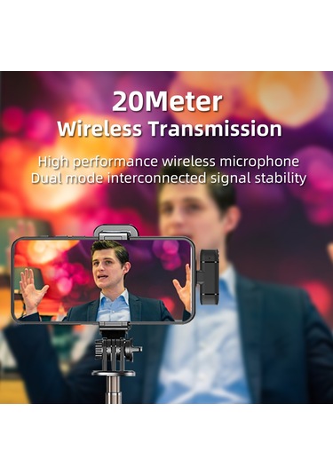Kosona Kablosuz Lavalier Mikrofon 2.4g - Gürültü Azaltma, 20m Aktarım, Type-c - Canlı Yayın, Ders, Röportaj,短视频 İçin Batarya Dahil