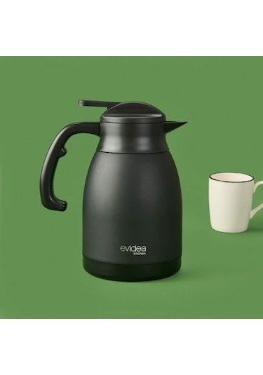 Evidea Kitchen Çay Termosu - Siyah - 1,5 Lt Siyah