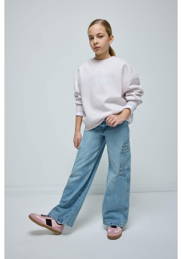 Defacto Kız Çocuk Wide Leg Kargo Cepli Geniş Bol Paça Jean Pantolon D3718a824wnnm28 Mavi Defacto Kız Çocuk Wide Leg Kargo Cepli Geniş Bol Paça Jean Pantolon D3718a824wnnm28 Mavi