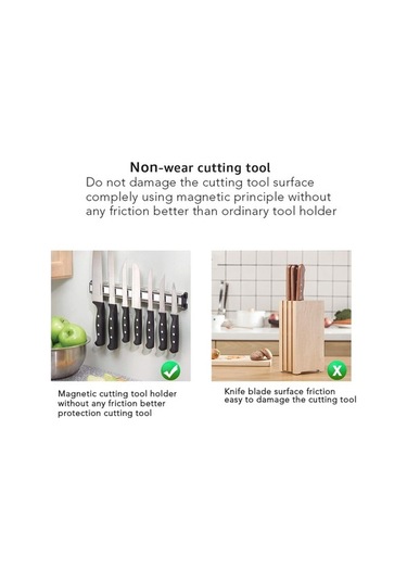 Novahub Manyetik Bıçak Tutucu Duvara Montaj, Güçlü Metal Standı, Mutfak Organizatörü, Beyaz-siyah, 36.5x4.5x1.9cm, Mutfak Aksesuarları Diğer