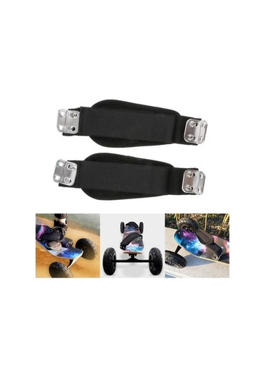 Pazly Suntek Elektrikli Kaykay Ayarlanabilir Ayak Kayışları Ve Stand Siyah Siyah