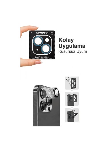Apple Uyumlu iPhone 13 Mini Kamera Lens Koruyucu Blue