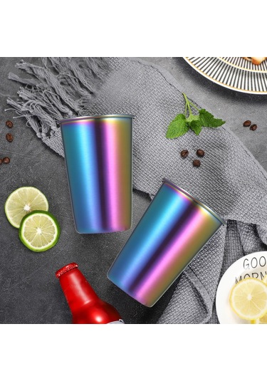 Youtek 304 Paslanmaz Çelik 500ml İçecek Bardak, Kırılmaya Dayanıklı, Tek Katmanlı, Kahve/su İçin, Renkli/gold Seçenekli 1 Adet Diğer