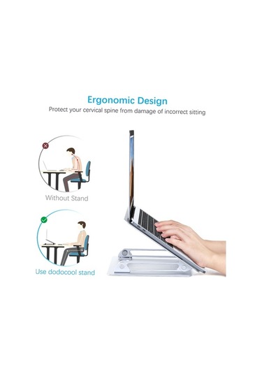 Pazly Dizüstü Bilgisayar Standı, Ergonomik Alüminyum, Isı Yönlendirici, 11-17 İnç Uyumlu