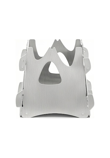 Jeemson Çelik Paslanmaz Katlanabilir Dört Kenarlı Odun Fırını - Hızlı Isıtma, Çoklu Havuzlu, Kamp Ve Doğa Seyahatleri İçin Gümüş