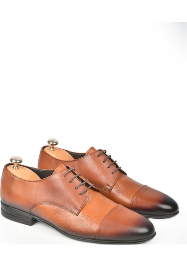 Deepsea Erkek Taba Bağcıklı Klasik İçi Dışı Hakiki Deri Ayakkabı 2409927 Taba