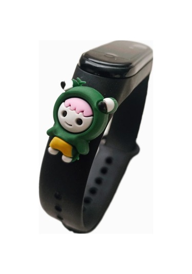 Renkli Led Ekranlı Silikon Kordonlu Kol Saati Siyah Bebek