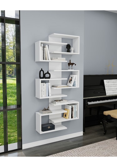 Arnetti Lotus Kitaplık Ve Duvar Rafı Beyaz