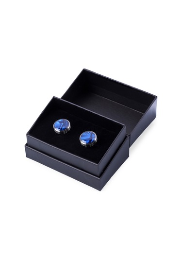 Hatemoğlu Lacivert Desenli Yuvarlak Kol Düğmesi 110110etc001 005