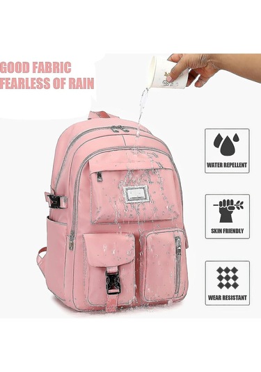 Kız Okul Çantası Büyük Kapasiteli Sırt Çantası Ortaokul Öğrencisi Çok Cepli Sırt Çantası Su Geçirmez Okul Çantası Diğer