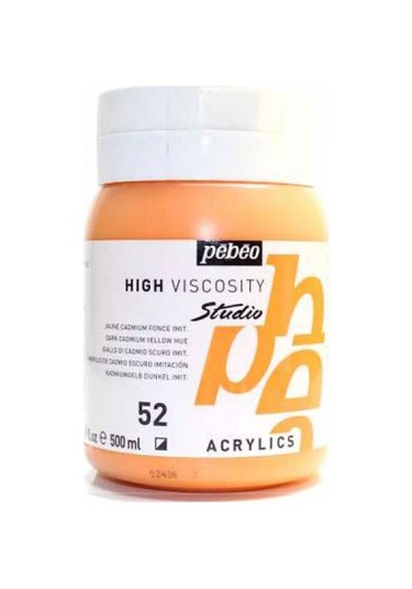 Pebeo Studio Yüksek Viskoziteli Akrilik Boya 500 Ml Dark Cadmium Yellow 52 Diğer Renkler
