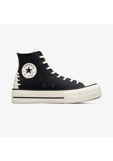 Converse Chuck Taylor All Star Crafted Laces Lift Kadın Siyah Platform Sneaker A12552c Siyah