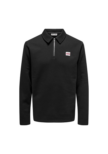Only & Sons Dawson Erkek Siyah Polo Sweatshirt 22034751-jbk Siyah