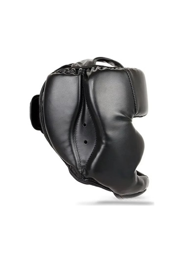 Tam Kapalı Kalınlaşmış Boks Kaskı Erkek Kadın Yetişkin Karate Siyah